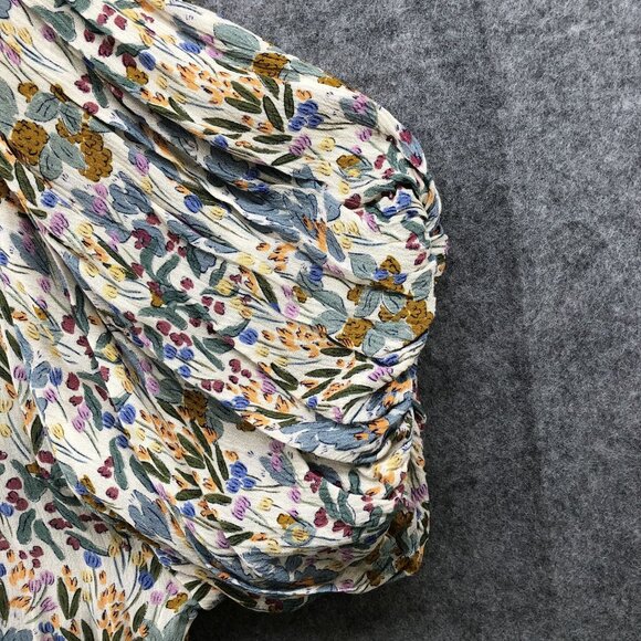 Marie Sixtine Blouse Womens M Bubble Sleeve Floral High Neck Cottagecore Prairie - Picture 5 of 12